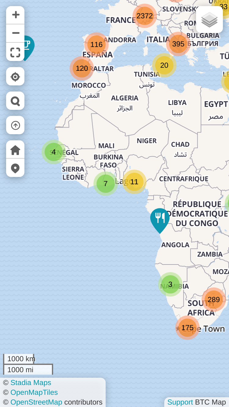 BTC Map app preview 2