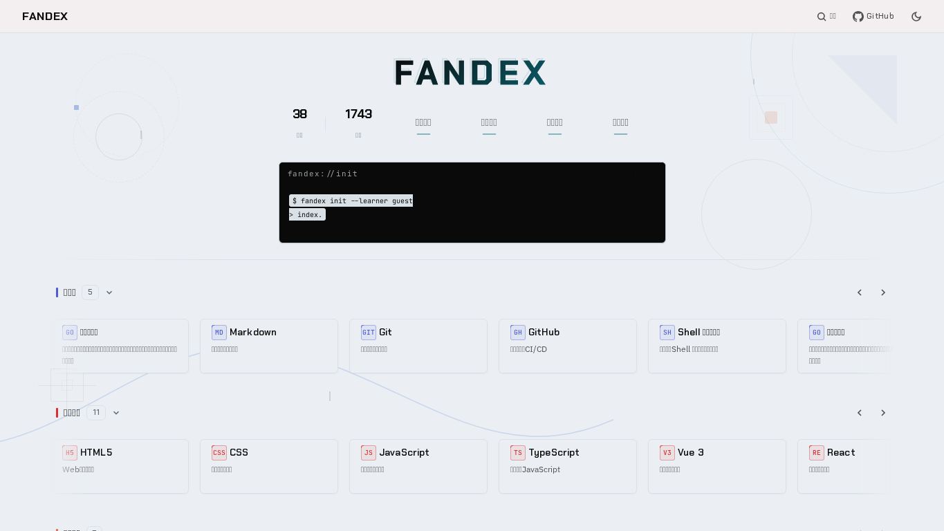 FANDEX — 循序渐进的自学之旅 desktop preview captured by PWAs.app