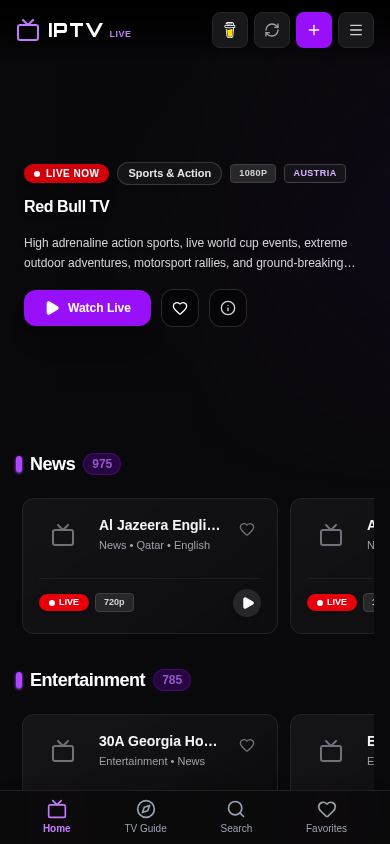 IPTV - Live TV & Streaming mobile preview captured by PWAs.app