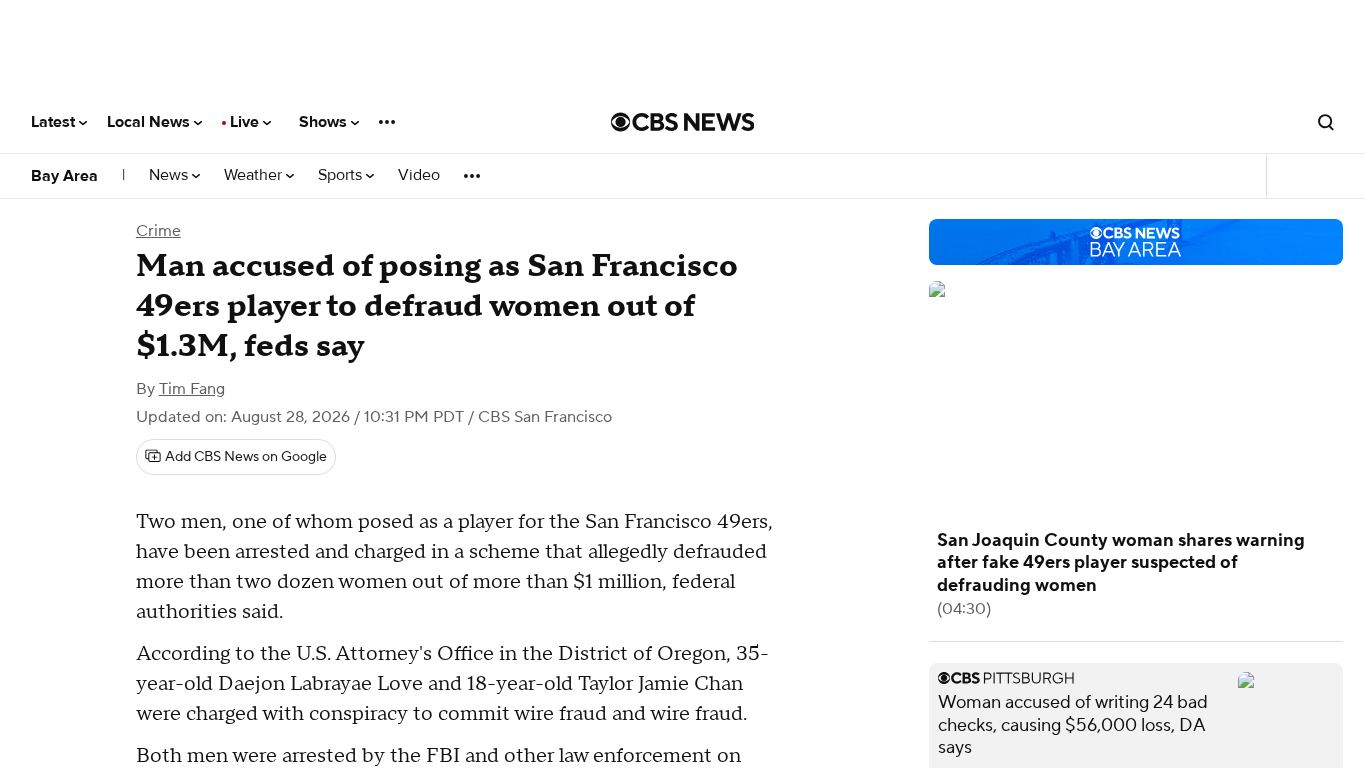 CBS News desktop preview captured by PWAs.app