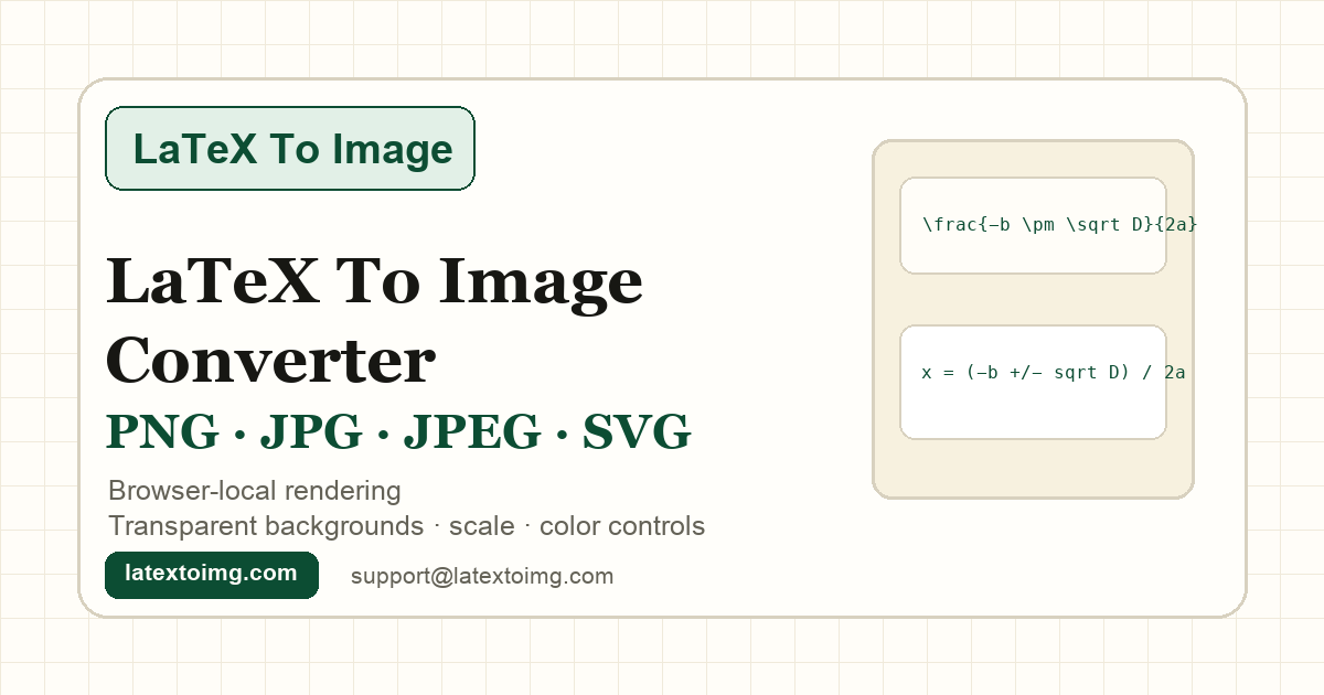 LaTeX To Image converter interface