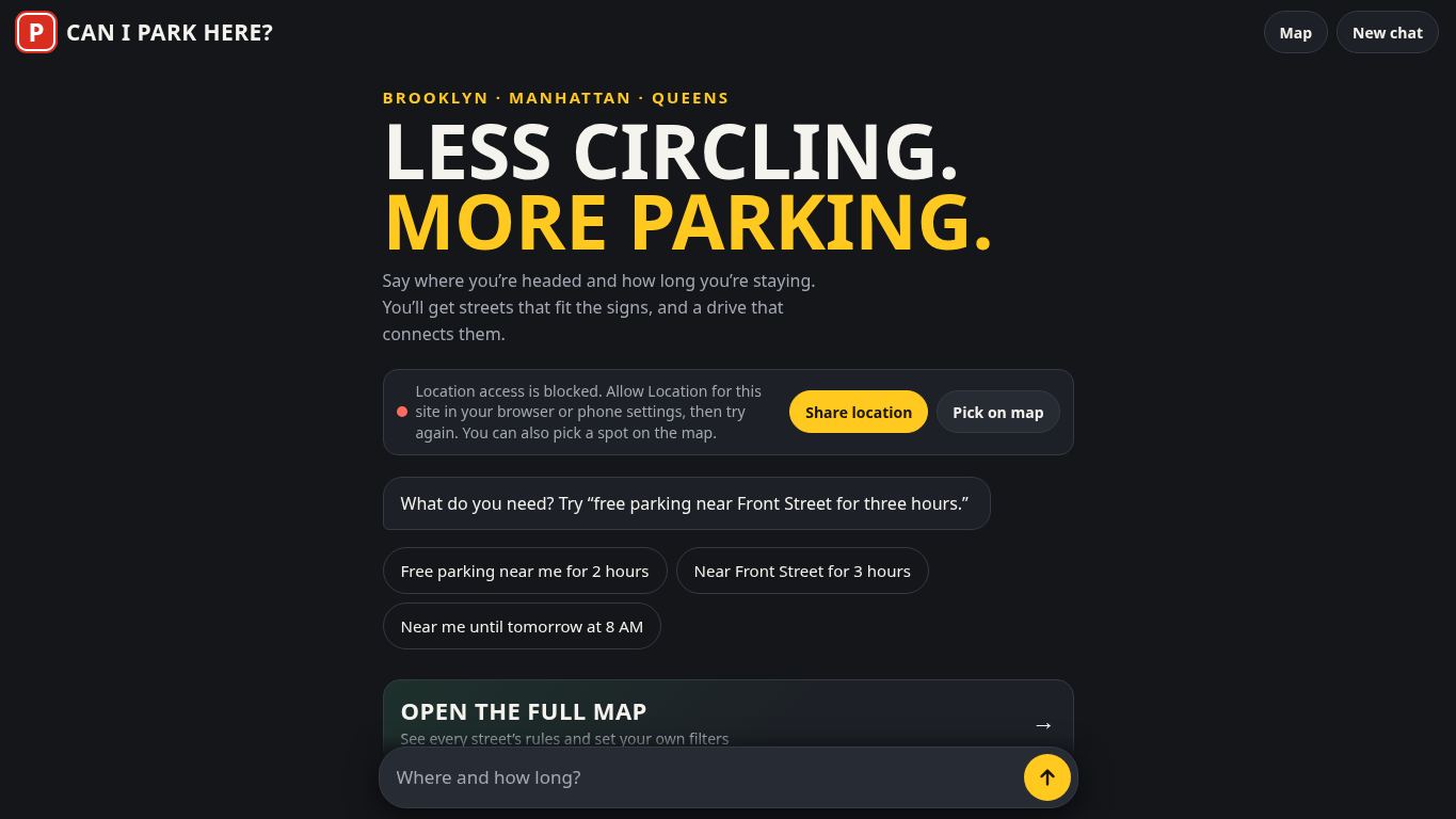 Can I Park Here? desktop preview captured by PWAs.app