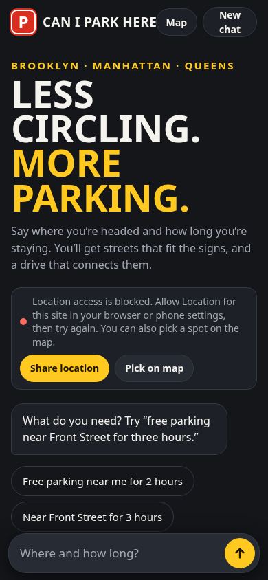 Can I Park Here? mobile preview captured by PWAs.app