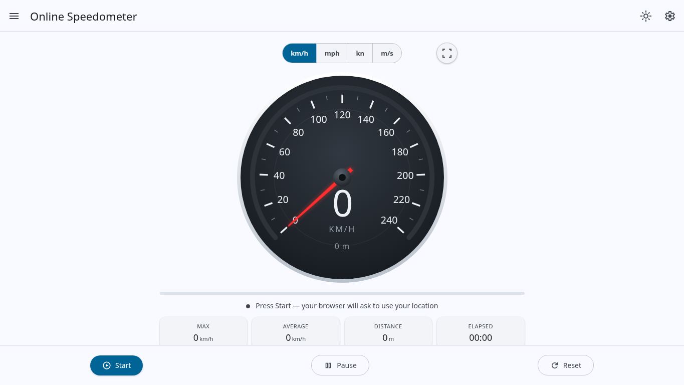 Online Speedometer — GPS Speed Meter desktop preview captured by PWAs.app