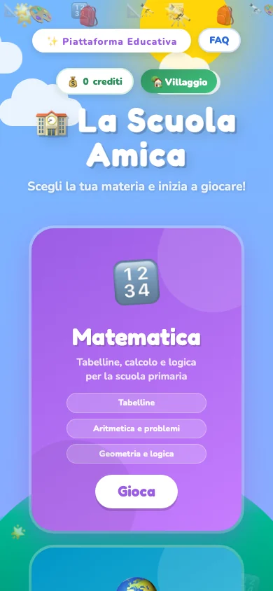 Schermata principale mobile