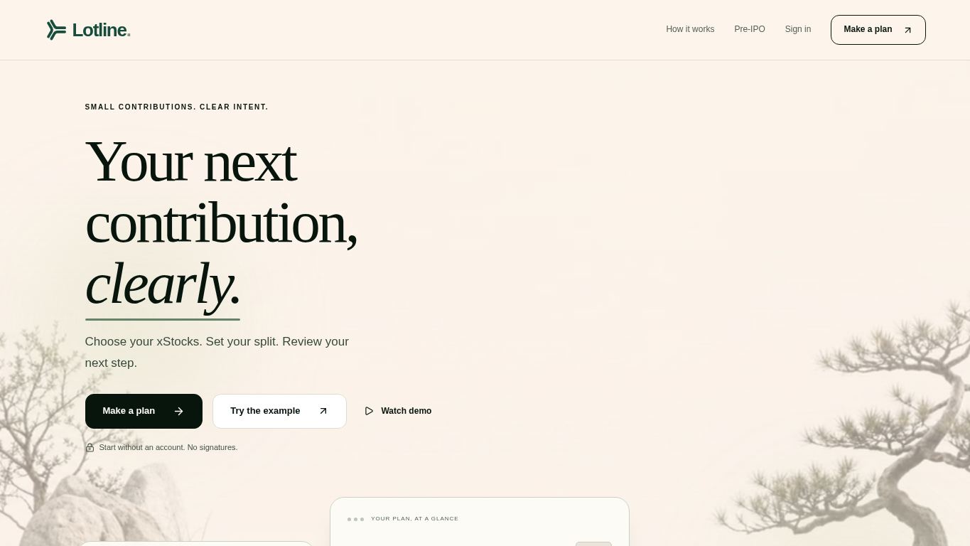 Lotline — Your next contribution, clearly. desktop preview captured by PWAs.app