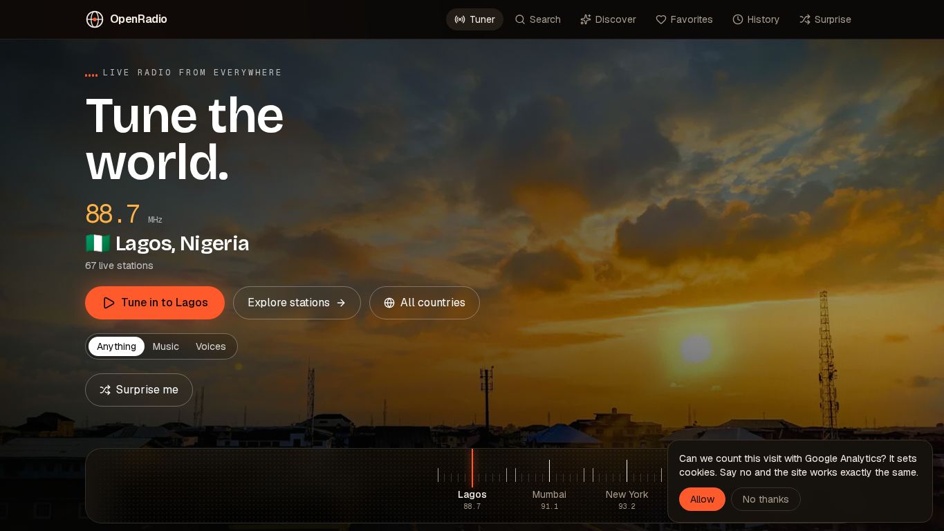 OpenRadio: world radio, open source desktop preview captured by PWAs.app
