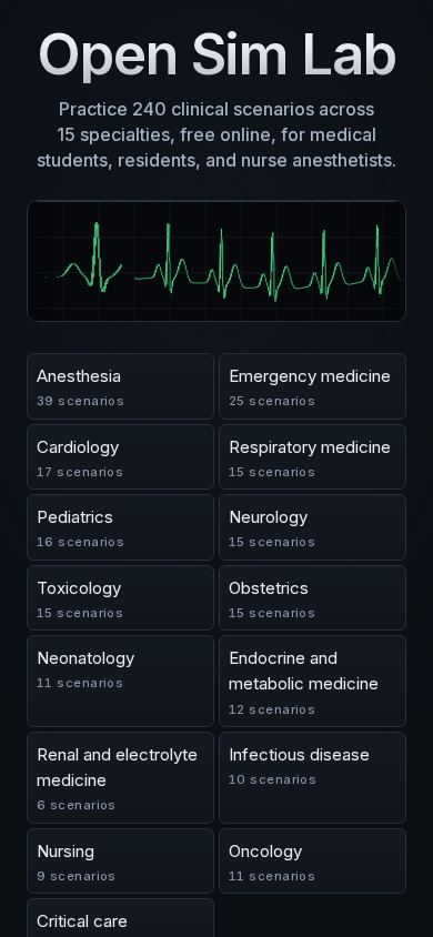 Open Sim Lab mobile preview captured by PWAs.app