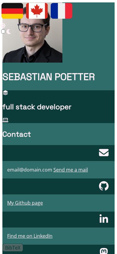 Curriculum-vitae of Sebastian Poetter mobile preview captured by PWAs.app