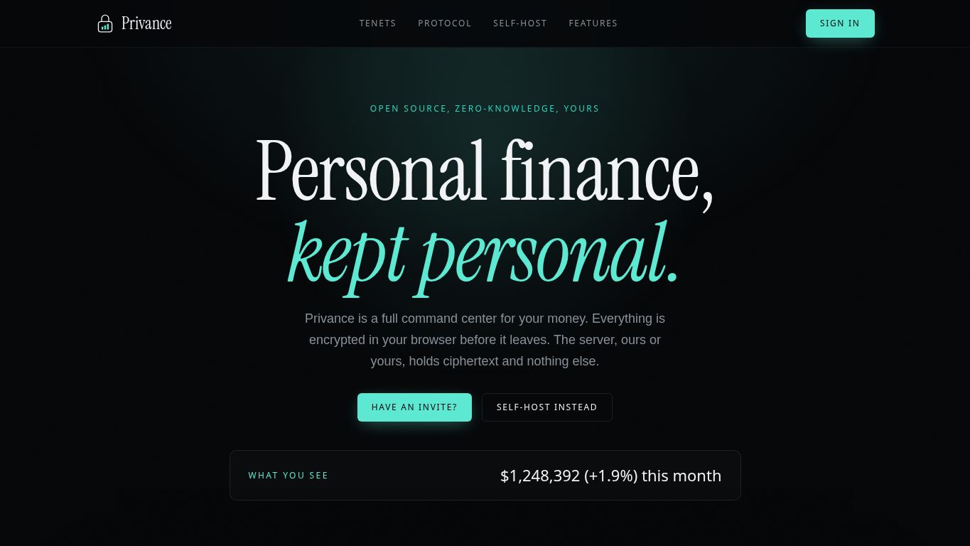 Privance desktop preview captured by PWAs.app